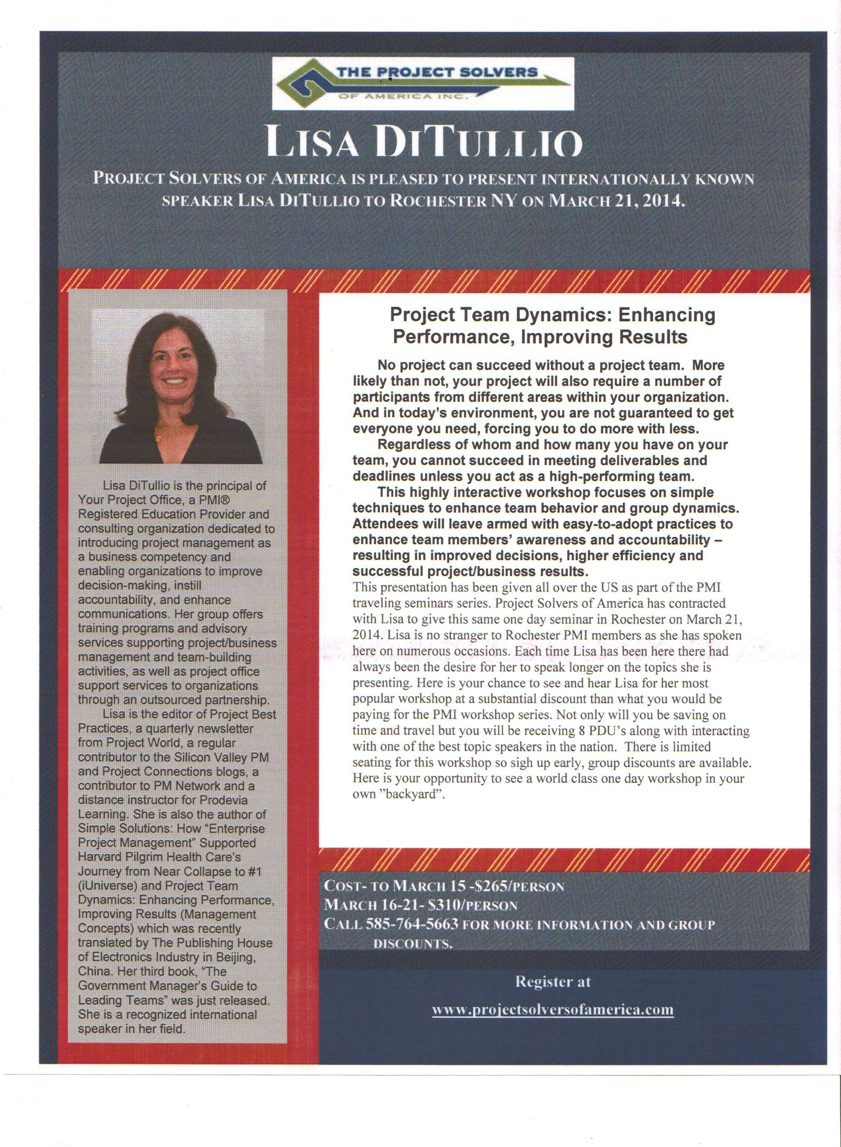 Details on Lisa's event